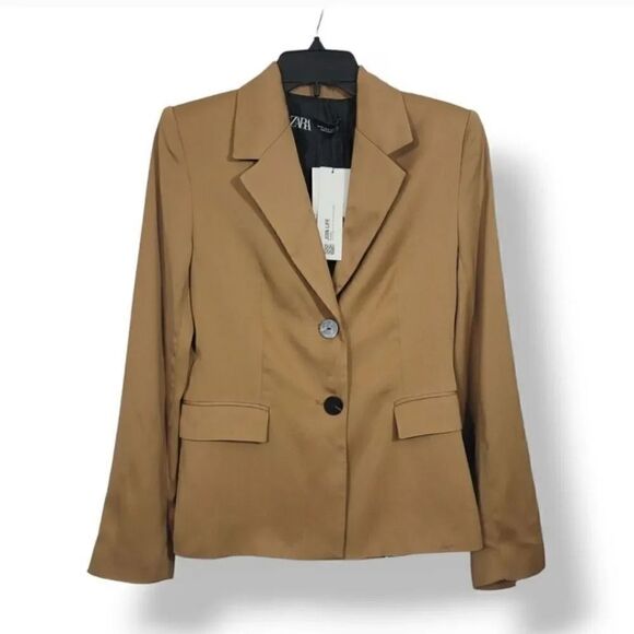 NEW Zara Blazer Jacket and Shorts Suit 2 PC Coord Set in Camel Size XS/Small - Picture 5 of 16